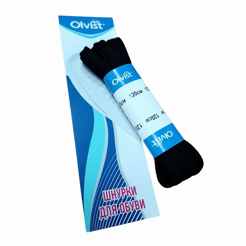 OLVIST Шнурки 120см плоские Черные (10)