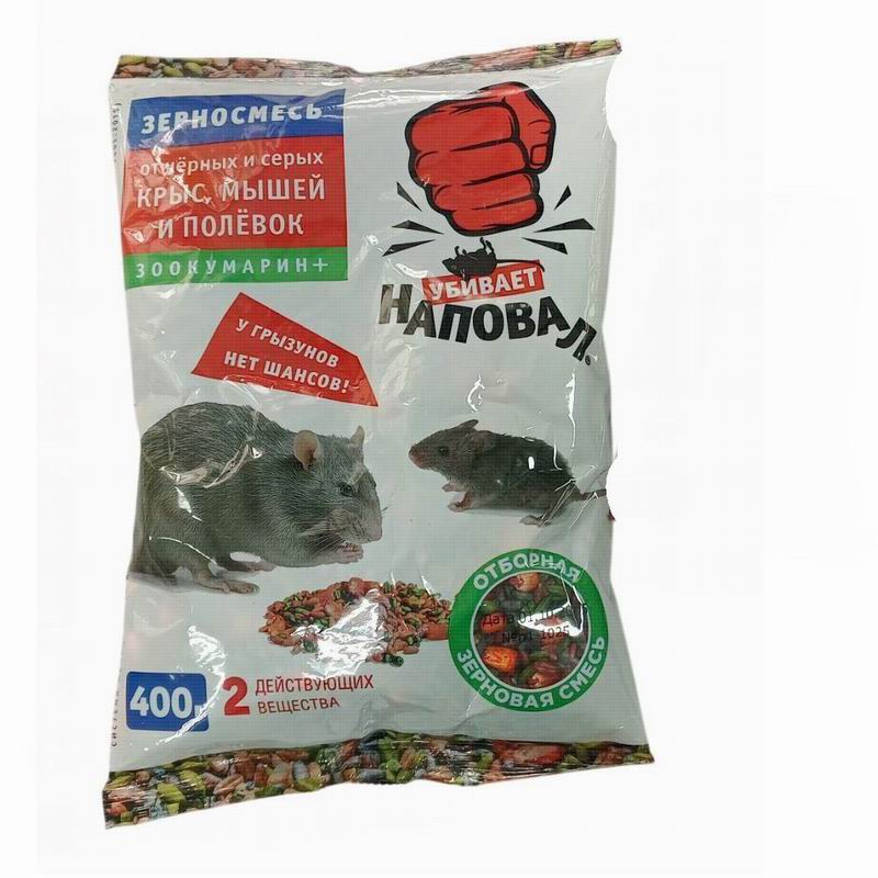 Наповал Зерно 400гр от грызунов, вкус мяса Зоокумарин (35)