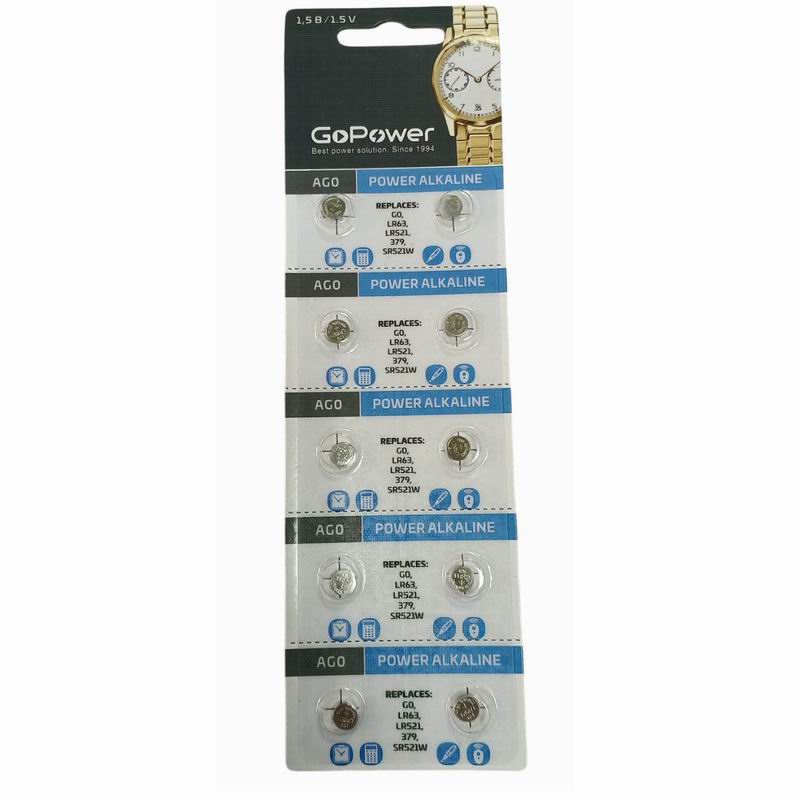 AG00 GoPower BL-10 LR521. LR63. 379А. 1,5V Alkaline