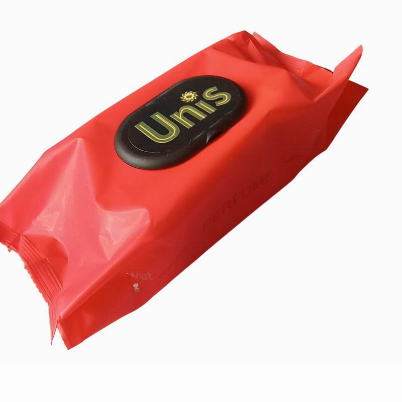 Салфетки влажные 84шт Антибактериальные с клапаном Unis Perfume Красные