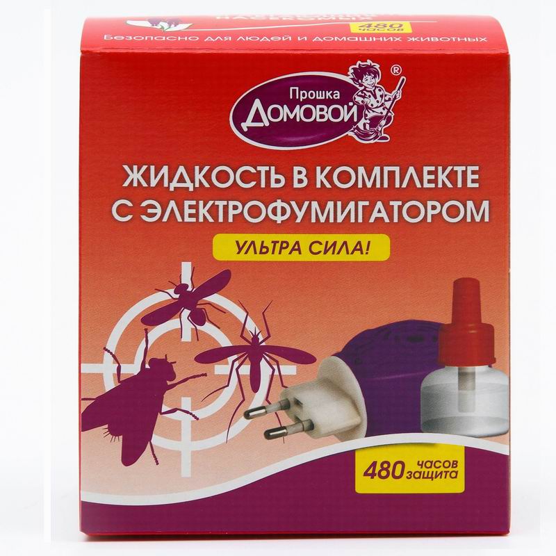 Домовой Комплект от комаров УЛЬТРА СИЛА жидкость 60ночей + фумигатор, без запаха (24)