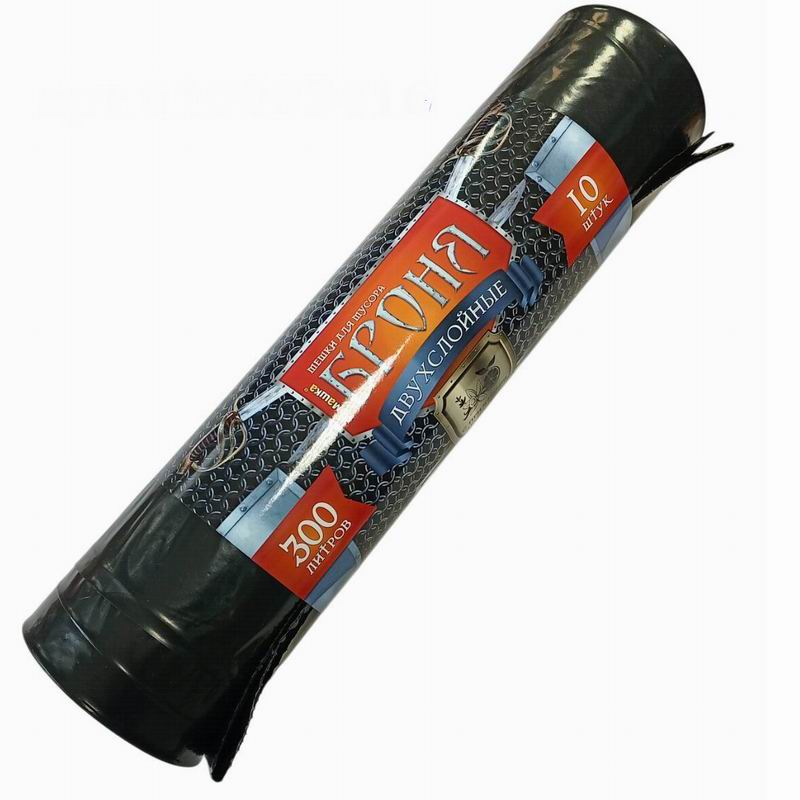 Мешки для мусора 300л*10шт р.105*150см 60мкм Двухслойные. Для стройки. Особопрочные Броня (6)