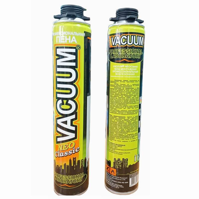 Пена монтажная 1л (500гр) профессиональная Всесезонная VACUUM