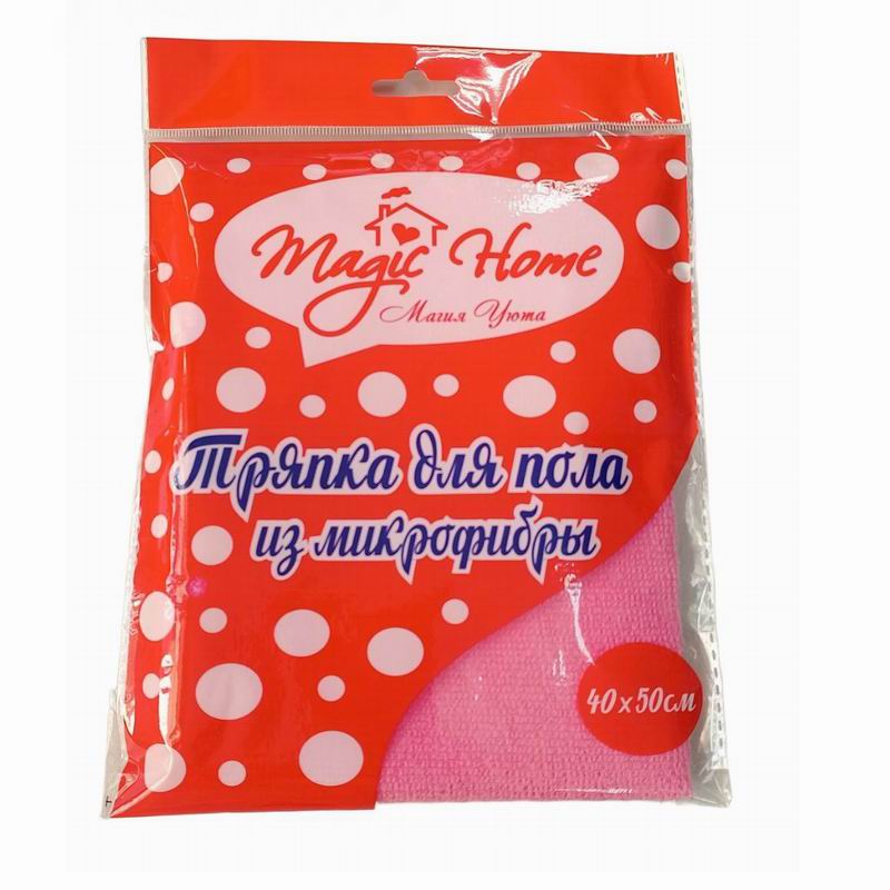 Тряпка для пола микрофибра р.40*50см Розовая Magic Home