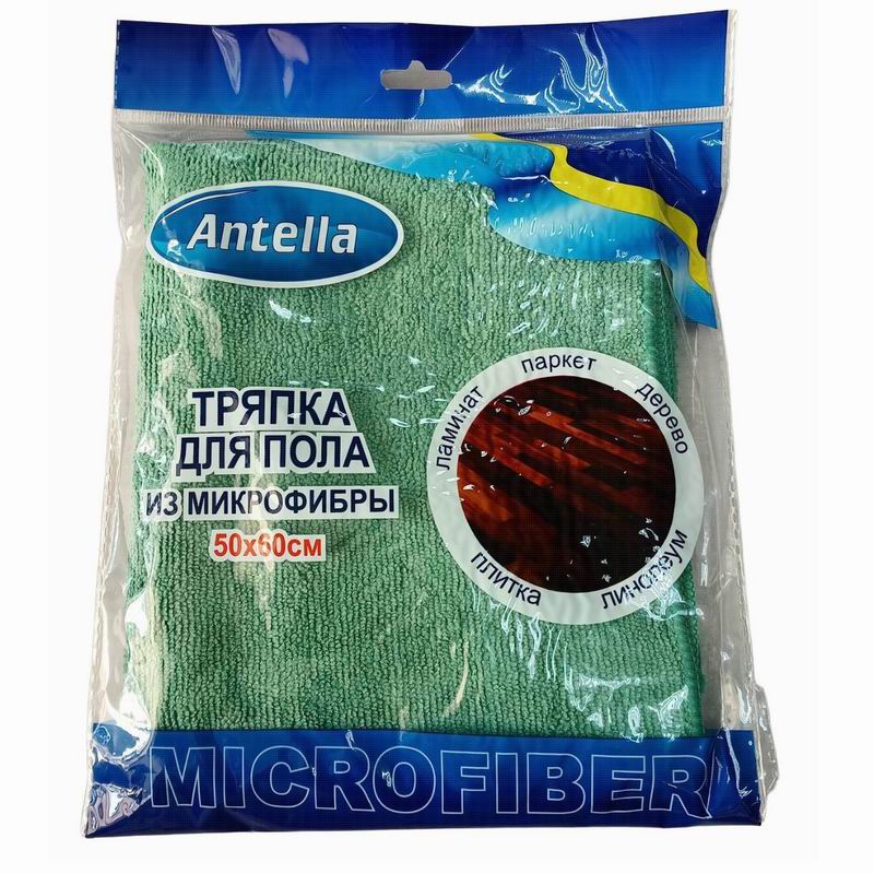 Тряпка для пола микрофибра 50*60см Зеленая Антелла