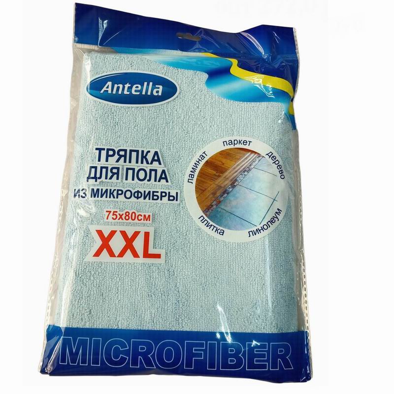 Тряпка для пола микрофибра р.75*80см XXL  голубая Антелла