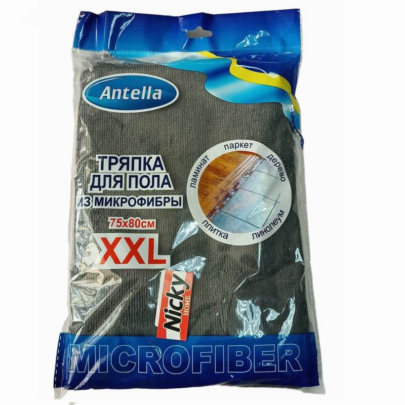 Тряпка для пола микрофибра р.75*80см XXL серая Антелла
