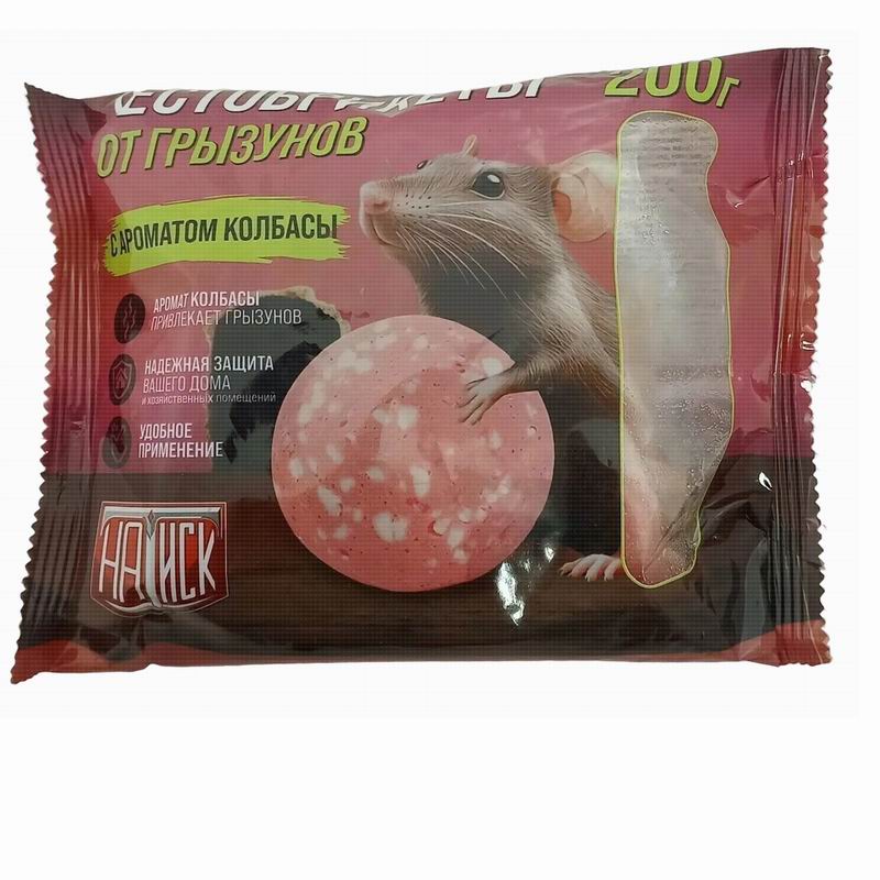 Натиск Брикеты 200гр от грызунов, вкус колбасы (25)